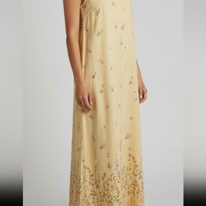 Vintage Floral Yellow Sundress Dress *Flawed Cardigan* Y2K (See Measurements) 90